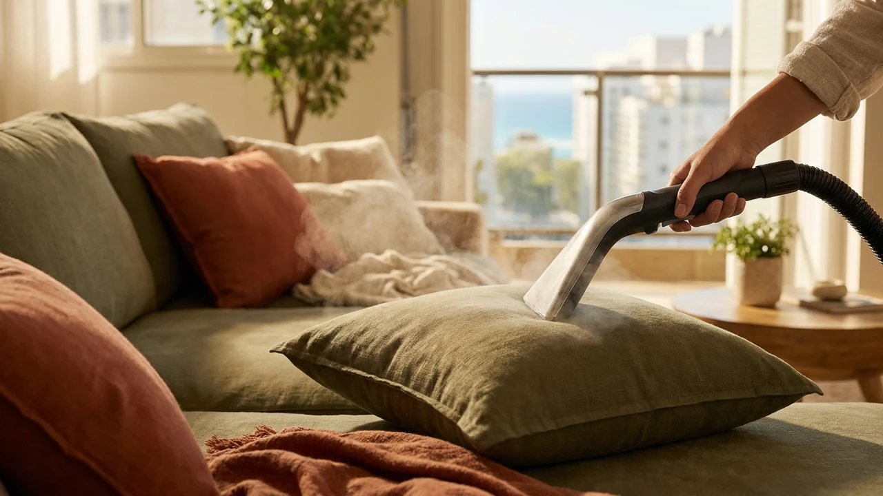 Upholstery cleaning service artwork for Sagur