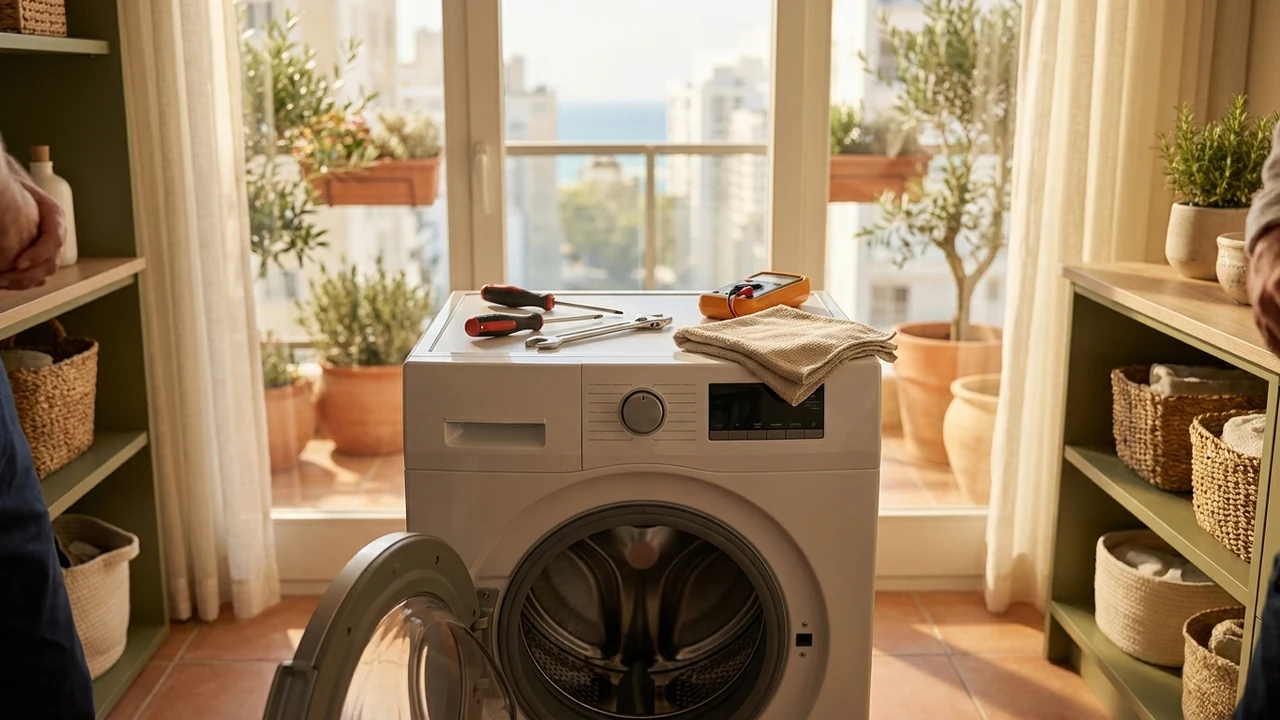 Washer repair service artwork for Sagur