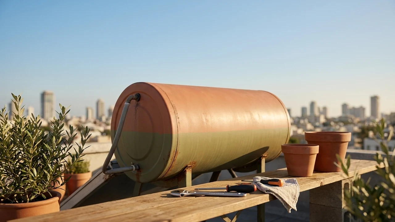 Solar water heater service artwork for Sagur